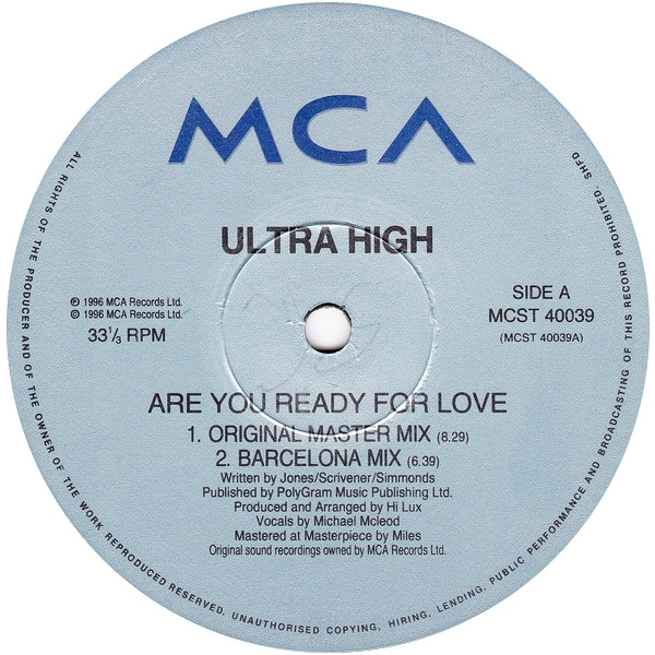 Ultra High - Are You Ready For Love | MCA Records (MCST 40039) - 3 Ultra High - Are You Ready For Love | MCA Records (MCST 40039) - 3
