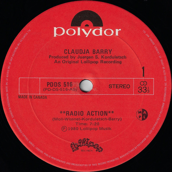 Claudja Barry - Radio Action / Banana Boat (Day-O) | Polydor (PDDS 516)