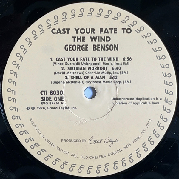 George Benson - Cast Your Fate To The Wind | CTI Records (CTI 8030) - 3