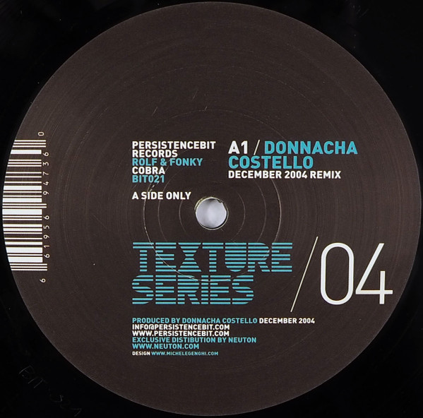Rolf & Fonky - Cobra (Donnacha Costello December 2004 Remix) | Persistencebit Records (BIT021)