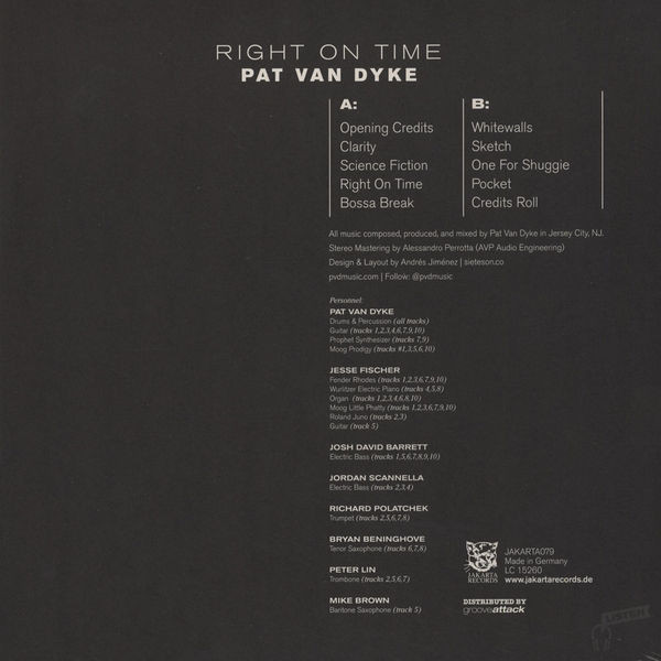 Pat Van Dyke - Right On Time | Jakarta Records (JAKARTA079) - 2