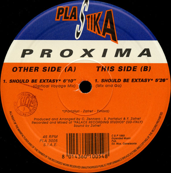 Proxima - Should Be Extasy | Plastika (PLA 3005) - main