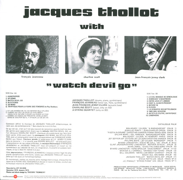 Jacques Thollot - Watch Devil Go | SouffleContinu Records (FFL071) - 2