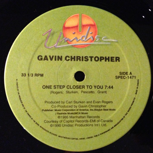 Gavin Christopher / Delegation - One Step Closer To You / You And I | Unidisc (SPEC-1471) - main