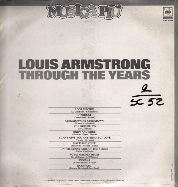 Louis Armstrong - Through The Years | Embassy (EMB 31063) - 2