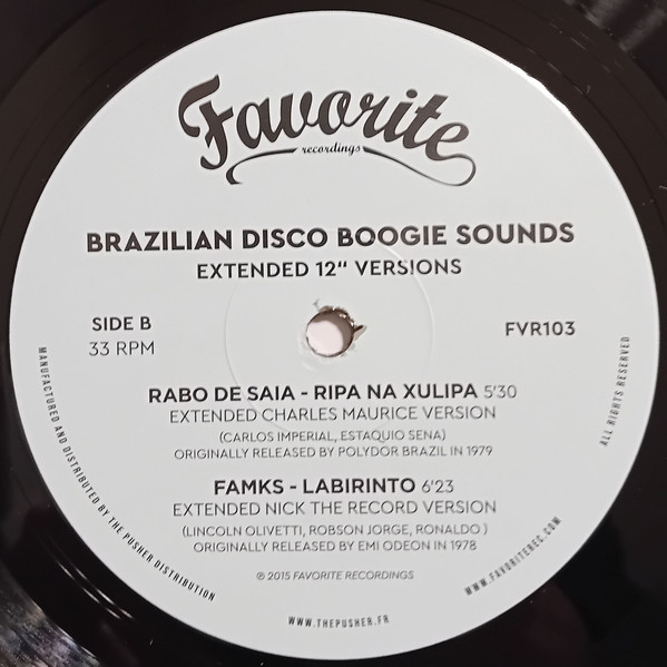 Various - Brazilian Disco Boogie Sounds (Extended 12" Versions) | Favorite Recordings (FVR103) - 2 Various - Brazilian Disco Boogie Sounds (Extended 12" Versions) | Favorite Recordings (FVR103) - 2