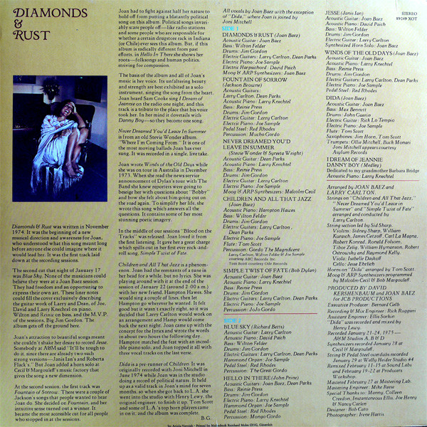 Joan Baez - Diamonds & Rust | A&M Records (89 049 XOT) - 2