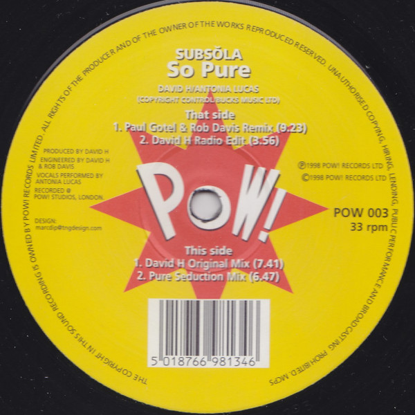 Subsola - So Pure | Pow! (POW 003) - main