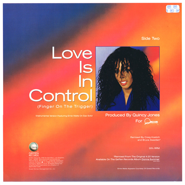 Donna Summer - Love Is In Control (Finger On The Trigger) | Geffen Records (O-29938) - 2