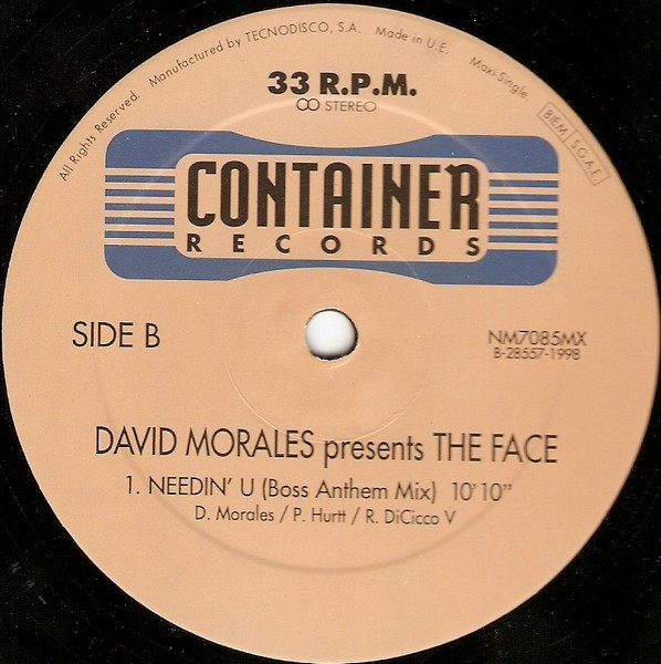 David Morales Presents The Face - Needin' U | Container Records (NM7085MX) - 4 David Morales Presents The Face - Needin' U | Container Records (NM7085MX) - 4