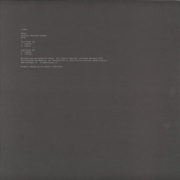 Pheek - Lumo | Archipel (ARCHPL033) - 2