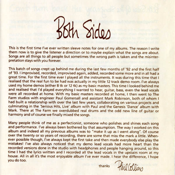 Phil Collins - Both Sides | WEA (4509-93757-2) - 6