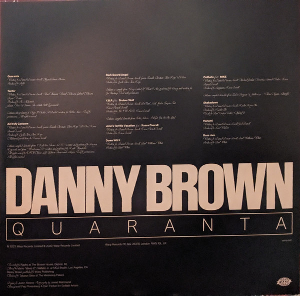 Danny Brown - Quaranta | Warp Records (WARPLP328) - 3 Danny Brown - Quaranta | Warp Records (WARPLP328) - 3