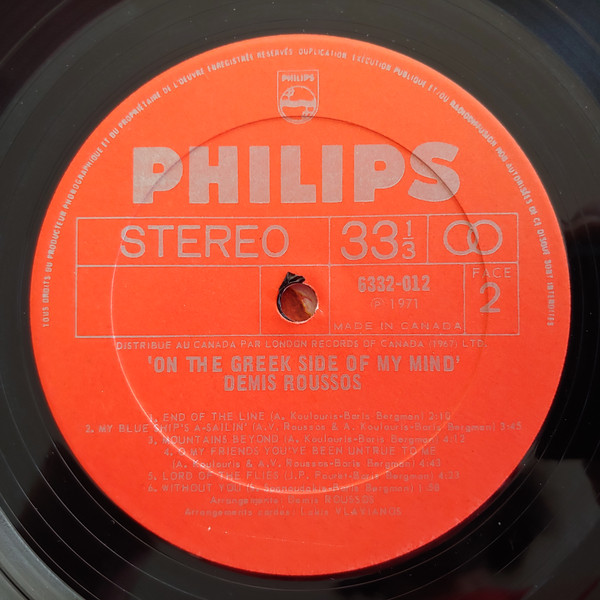 Demis Roussos - On The Greek Side Of My Mind [Vinyl] | Philips (6332 012) - 4