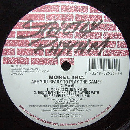 Morel Inc. - Are You Ready To Play The Game? | Strictly Rhythm (SR 12526) - main Morel Inc. - Are You Ready To Play The Game? | Strictly Rhythm (SR 12526) - main