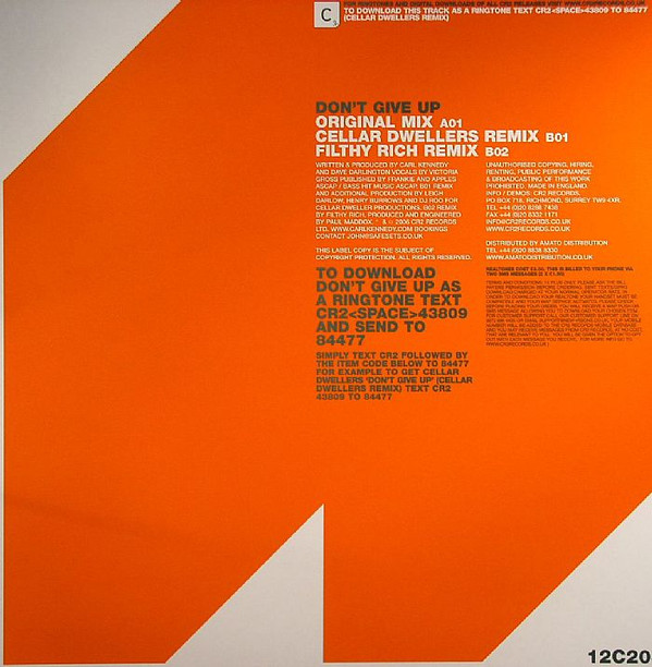 Carl Kennedy - Don't Give Up | Cr2 Records (12C2037)