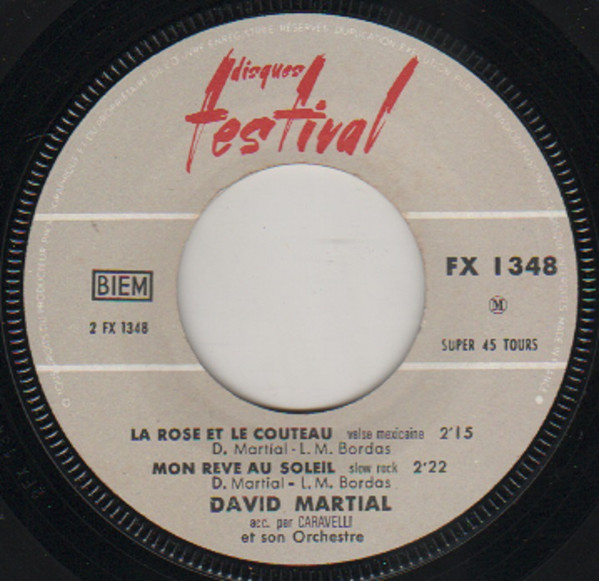 David Martial - Paris - Les Antilles | Disques Festival (FX 45 1348 M) - 4