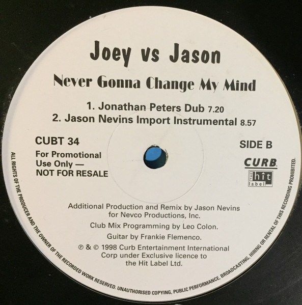 Joey Lawrence Vs Jason Nevins - Never Gonna Change My Mind | The Hit Label (CUBT 34) - 2