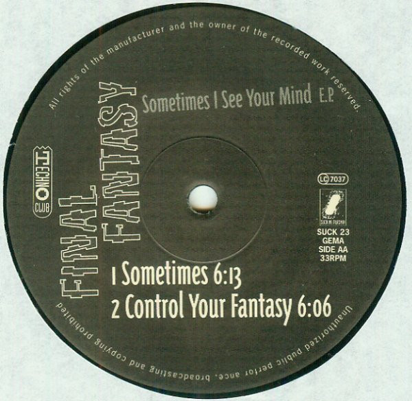 Final Fantasy - Sometimes I See Your Mind E.P. | Suck Me Plasma (SUCK 23) - 4