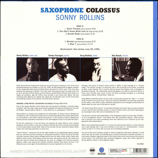 Sonny Rollins - Saxophone Colossus | WaxTime In Color (950681)