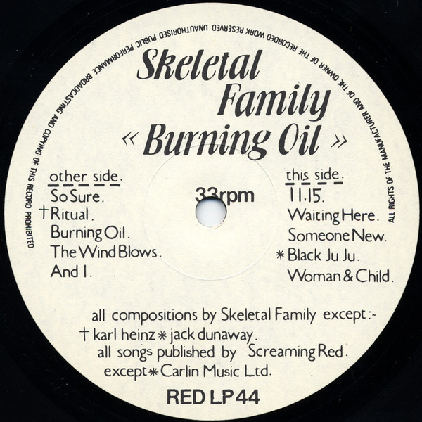 Skeletal Family - Burning Oil | Red Rhino Records (REDLP 44) - 4