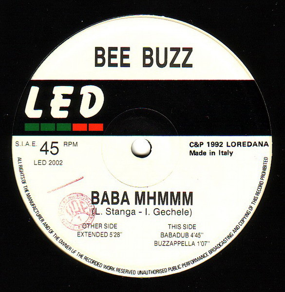 Bee Buzz - Baba Mhmmm | LED Records (LED 2002) - main Bee Buzz - Baba Mhmmm | LED Records (LED 2002) - main