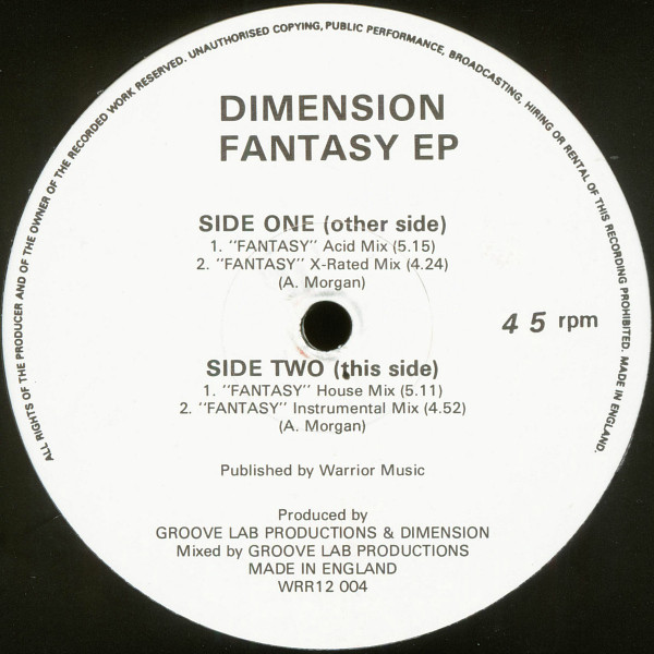 Dimension - Fantasy EP | Warrior Records (WRR12 004)