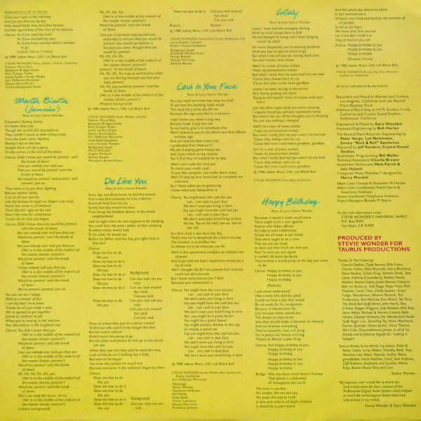 Stevie Wonder - Hotter Than July | Motown (STMA 8035) - 3 Stevie Wonder - Hotter Than July | Motown (STMA 8035) - 3