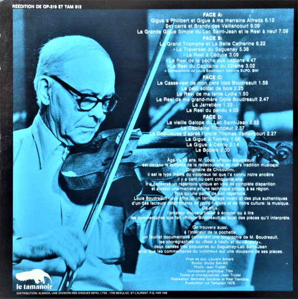 Louis Boudreault - Musique Et Danse Traditionnelle Du Saguenay-Lac-Saint-Jean | Le Tamanoir (TAM 27018) - 2