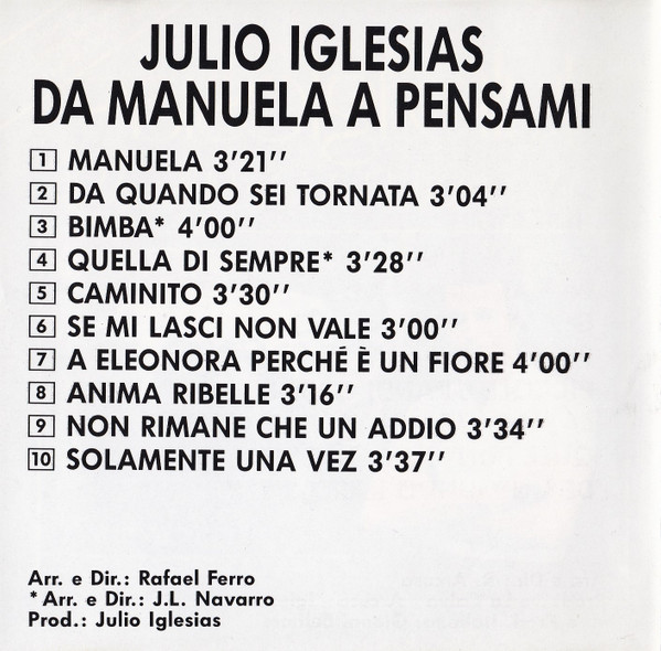 Julio Iglesias - Da Manuela A Pensami | Columbia (COL 468776 2) - 4