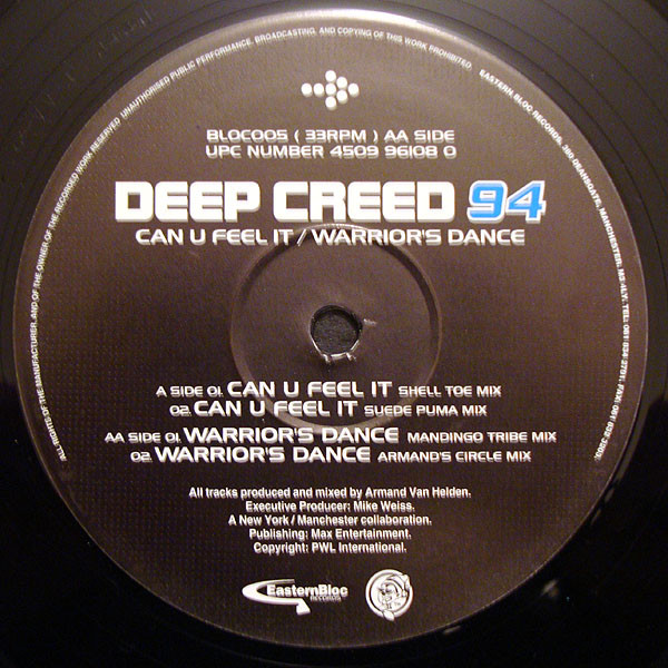 Deep Creed - Can U Feel It / Warrior's Dance | Eastern Bloc Records (BLOC 005) - 4 Deep Creed - Can U Feel It / Warrior's Dance | Eastern Bloc Records (BLOC 005) - 4