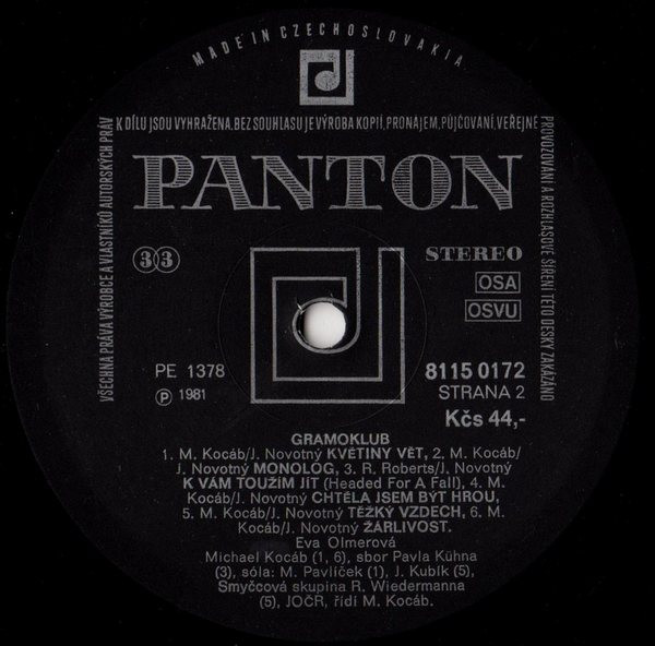 Eva Olmerová , Czechoslovak Radio Jazz Orchestra řídí Michael Kocáb - Zahraj I Pro Mne | Panton (8115 0172) - 4