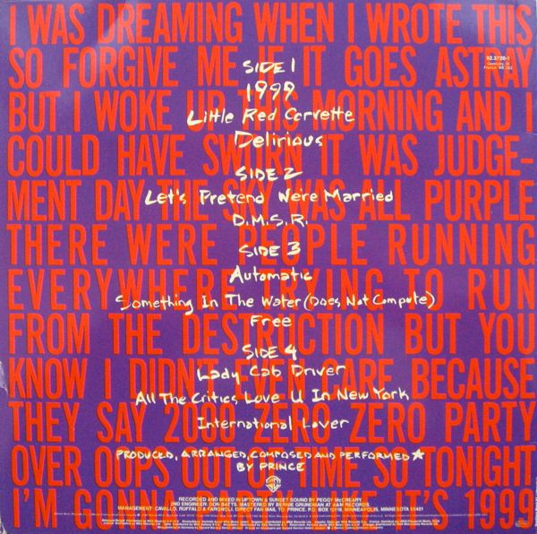 Prince - 1999 | Warner Bros. Records (92.3720-1) - 2