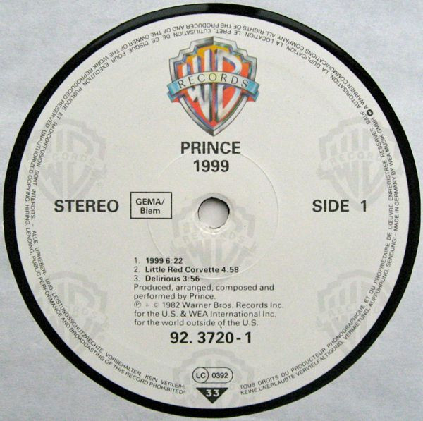 Prince - 1999 | Warner Bros. Records (92.3720-1) - 3