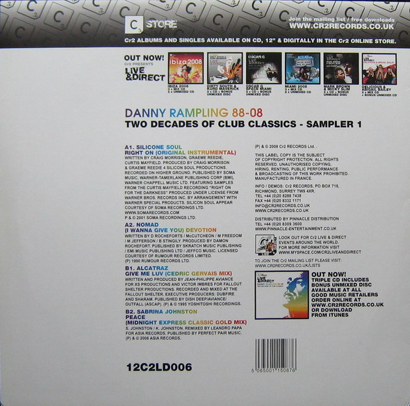 Various - Live & Direct : Danny Rampling 88-08 - Two Decades Of Club Classics (Sampler 1) | Cr2 Records (12C2LD006) - 2