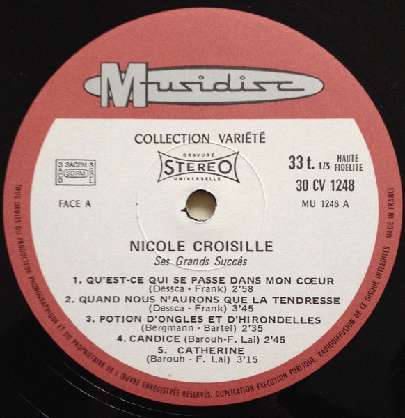 Nicole Croisille - Ses Grands Succès | Musidisc (30 CV 1248) - 4