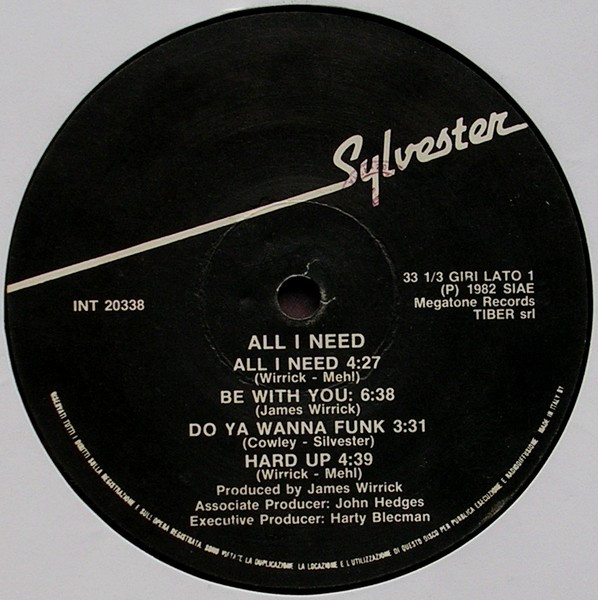 Sylvester - All I Need | Megatone Records (INT 20338) - 3