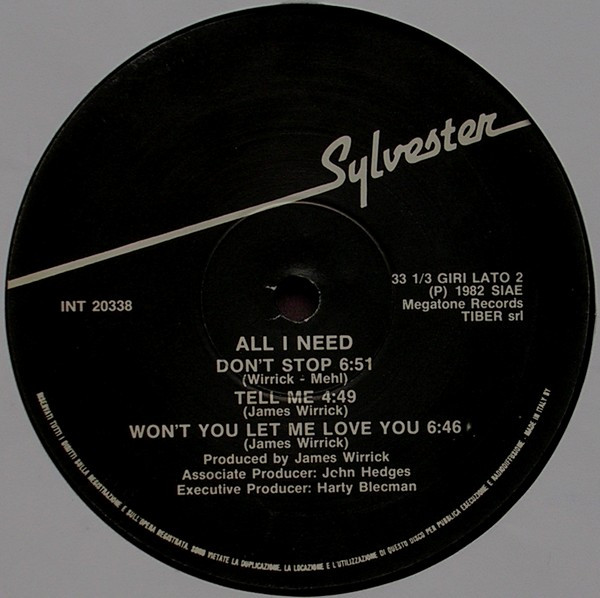 Sylvester - All I Need | Megatone Records (INT 20338) - 4