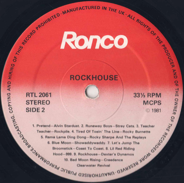 Various - Rock House | Ronco (RTL 2061) - 4