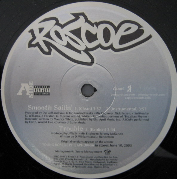 Roscoe - Smooth Sailin' | Priority Records (SPRO 7087 6 17860 1 9)