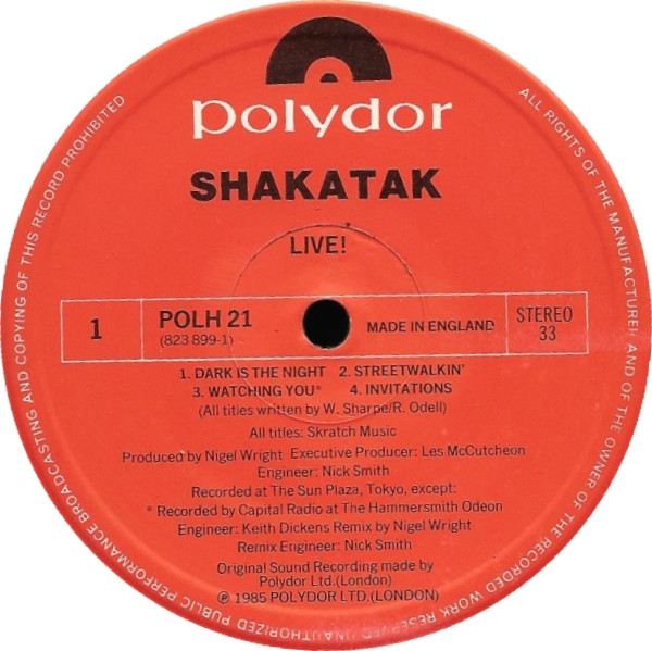 Shakatak - Live! | Polydor (POLH 21) - 3 Shakatak - Live! | Polydor (POLH 21) - 3