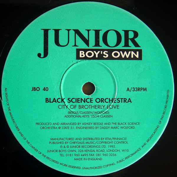 Black Science Orchestra - City Of Brotherly Love / Heavy Gospel Morning | Junior Boy's Own (JBO 40)
