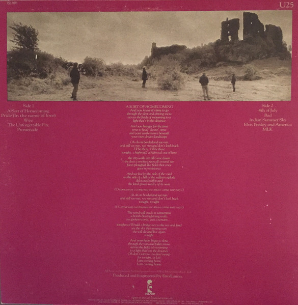 U2 - The Unforgettable Fire [Vinyl] | Island Records (ISL-1011) - 2