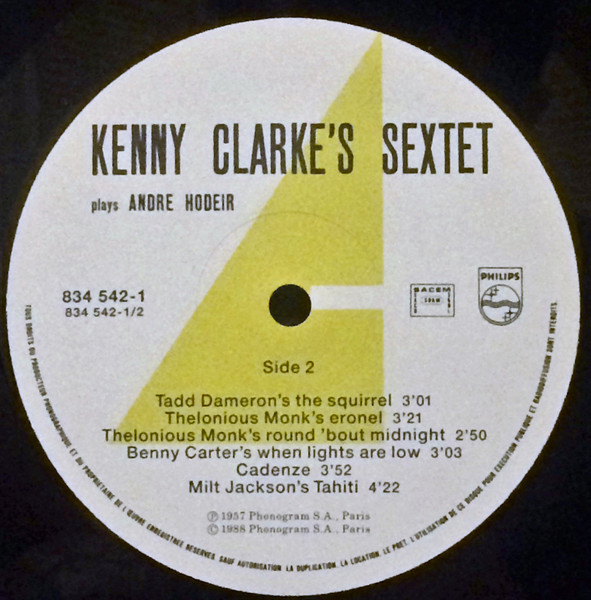 Kenny Clarke's Sextet - Plays André Hodeir | Philips (834 542-1) - 4