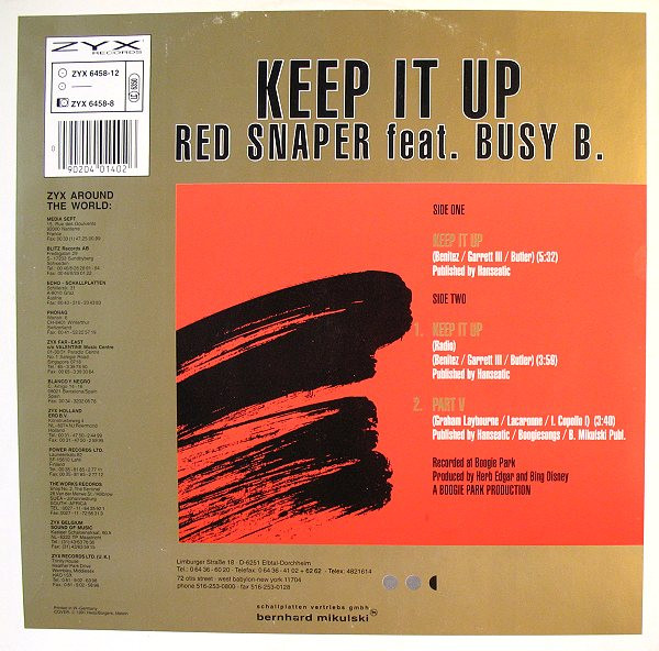 Red Snaper Feat. Busy B. - Keep It Up | ZYX Records (ZYX 6458-12)