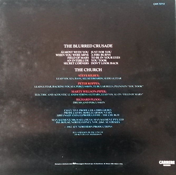 The Church - The Blurred Crusade | Carrere (CAR 72713) - main