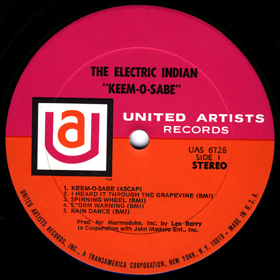 The Electric Indian - Keem-O-Sabe | United Artists Records (UAS 6728) - 3 The Electric Indian - Keem-O-Sabe | United Artists Records (UAS 6728) - 3