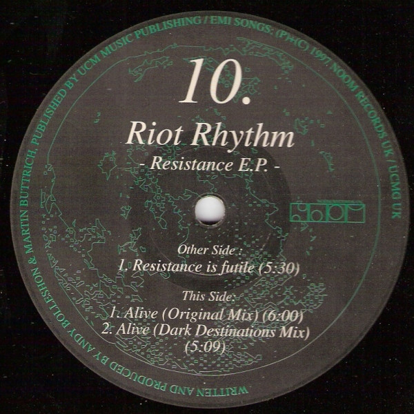 Riot Rhythm - Resistance E.P. | Noom Records UK (NOOMUK 010-6) - main