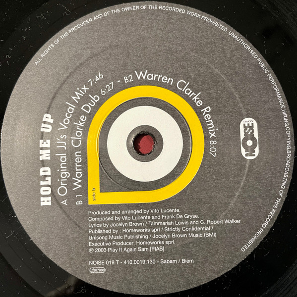 Glory Featuring Jocelyn Brown - Hold Me Up | Noise Traxx (NOISE 019 T) - 4 Glory Featuring Jocelyn Brown - Hold Me Up | Noise Traxx (NOISE 019 T) - 4