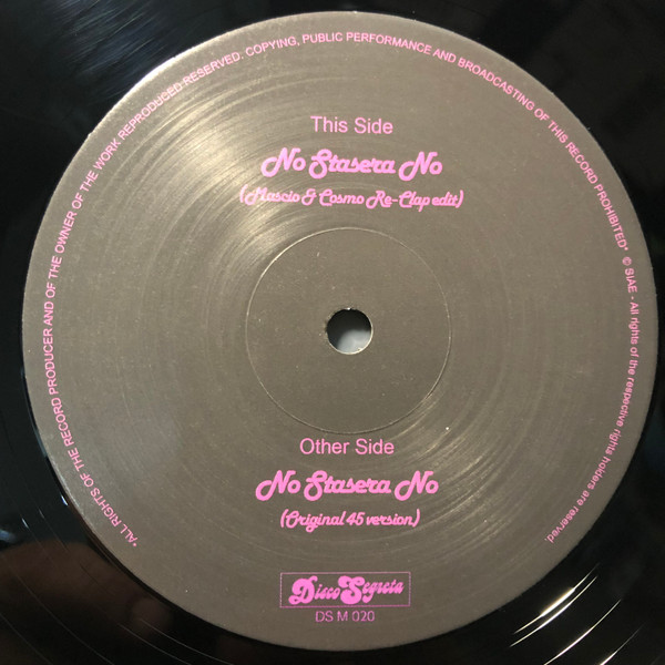 Salvatore Panzera - No Stasera No | Disco Segreta (DS M 020) - 3